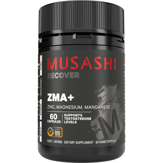 MUSASHI ZMA+ 60カプセル 亜鉛・マグネシウム・マンガン配合 スポーツミネラルコンプレックス インフォームドスポーツ認証 オーストラリア