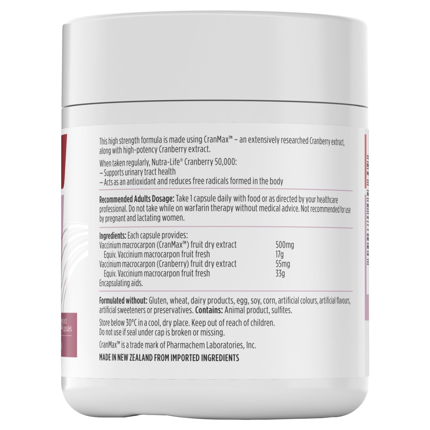 Nutra-Life クランベリー 50,000 (100カプセル) クランマックス配合 尿路・膀胱のデリケートケア