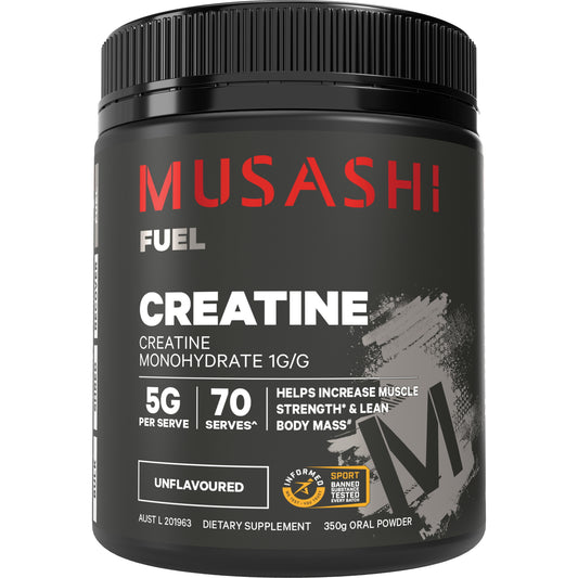 MUSASHI クレアチン モノハイドレート パウダー ノンフレーバー 350g 高純度クレアチン5g 筋力 持久力 除脂肪体重サポート