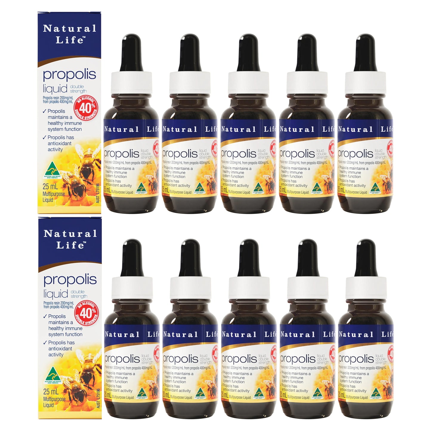 Natural Life プロポリス リキッド 25mL【ノンアルコール・超高濃度40%】喉のイガイガを直接ブロック!フラボノイドが守り抜く天然のバリアエキス