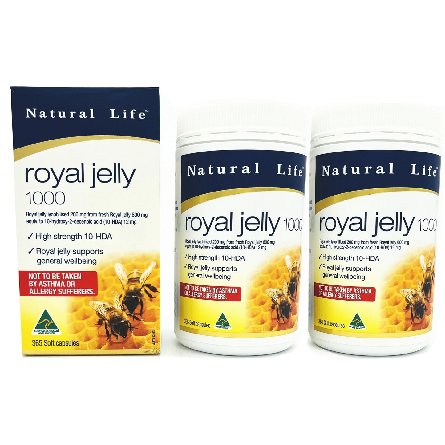 Natural Life ローヤルゼリー 1000mg 365カプセル【1粒に特有成分デセン酸(10-HDA) 12mg含有・6%高濃度エキス】自律神経と日々の疲労を根底からケア
