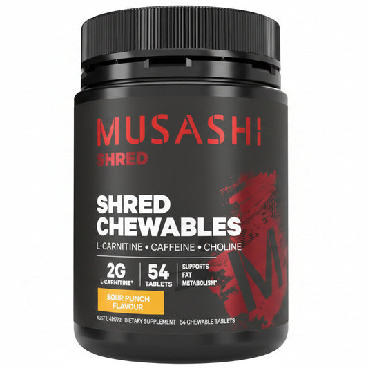 MUSASHI ムサシ シュレッド チュアブル タブレット 60粒 L-カルニチン カフェイン コリン 脂肪燃焼 サポート 減量 ダイエット