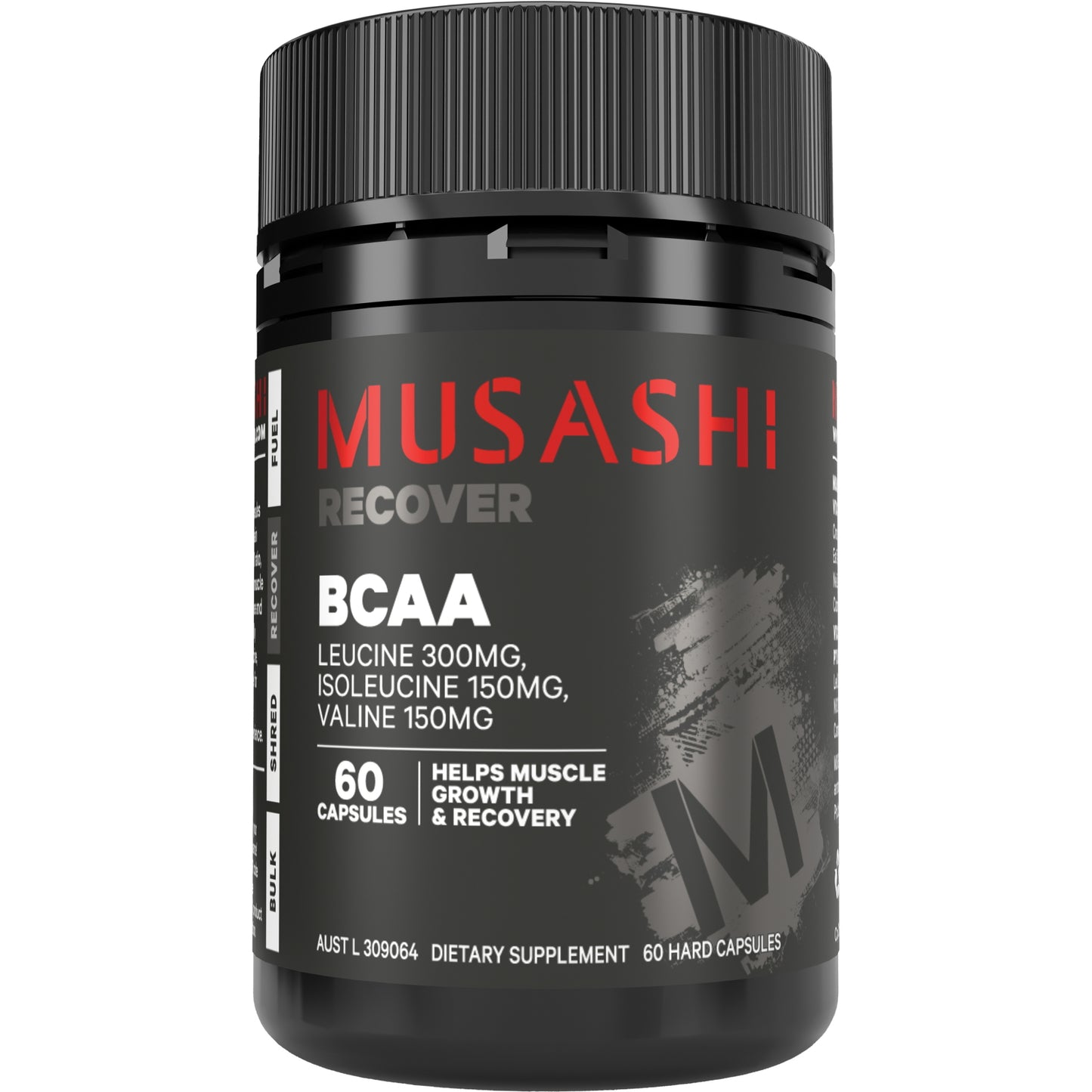 MUSASHI マッスルリカバリー BCAA 60カプセル NI（ニー）ユーザーにお勧め 2:1:1黄金比率配合 分岐鎖アミノ酸 筋肉・リカバリーサポート
