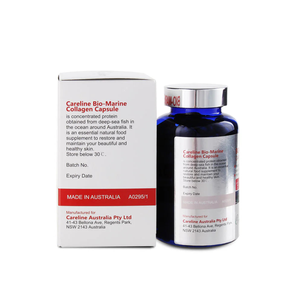 Careline バイオマリン コラーゲン 100カプセル 海洋性コラーゲン ビタミンC 亜鉛配合 エイジングケア