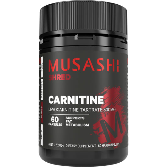 MUSASHI L-カルニチン 500mg 60カプセル 脂肪代謝・エネルギーサポート スポーツサプリメント オーストラリア