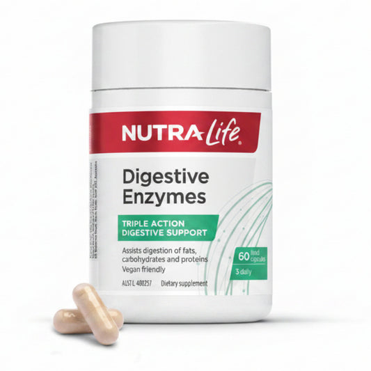 Nutra-Life ダイジェスティブ エンザイム (消化酵素・乳糖分解) 60カプセル 乳製品・脂質のドロドロ分解サポート