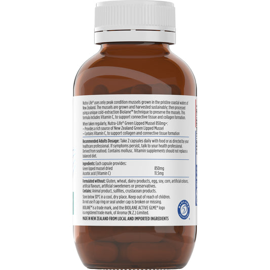 Nutra-Life 緑イ貝（モエギイガイ）抽出物 850mg (90カプセル) フシブシ・軟骨サポート