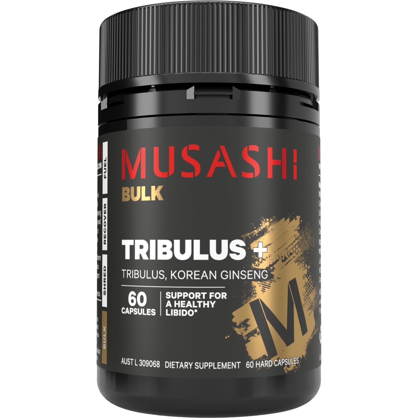 MUSASHI トリビュラス ＋ 高麗人参 60カプセル 活力 スタミナ エナジー 肉体疲労 回服 サポート ハーブサプリメント