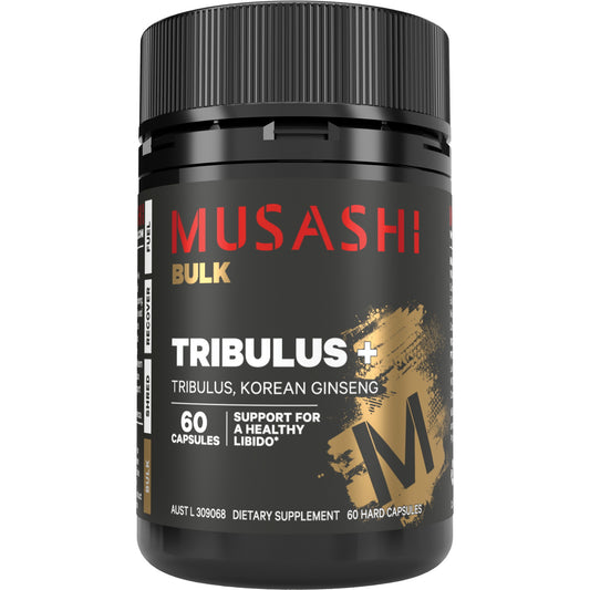 MUSASHI トリビュラス ＋ 高麗人参 60カプセル 活力 スタミナ エナジー 肉体疲労 回服 サポート ハーブサプリメント