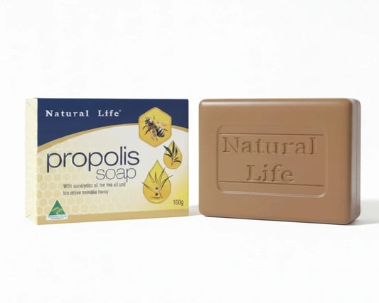 Natural Life プロポリス＆マヌカハニー ソープ 100g 4つの天然抗菌成分配合 背中ニキビ・乾燥・肌荒れを防ぐバリア石鹸