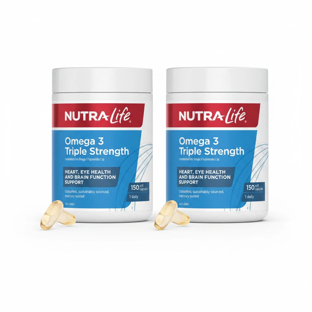 2個セット　Nutra-Life オメガ3 トリプルストレングス 150カプセル 3倍濃縮 1日1粒 EPA540mg DHA360mg 魚臭くない高純度フィッシュオイル