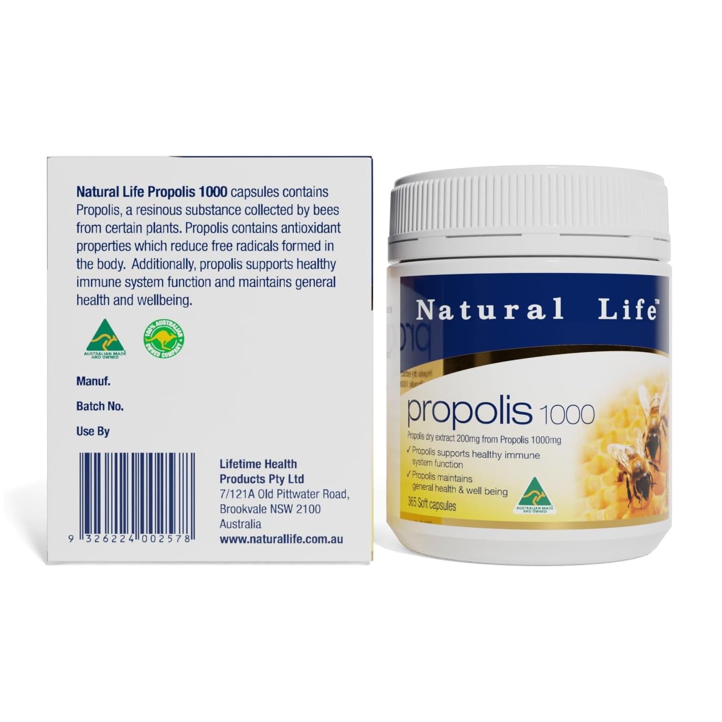 Natural Life プロポリス 1000mg 365粒【APF6%】中粒タイプ