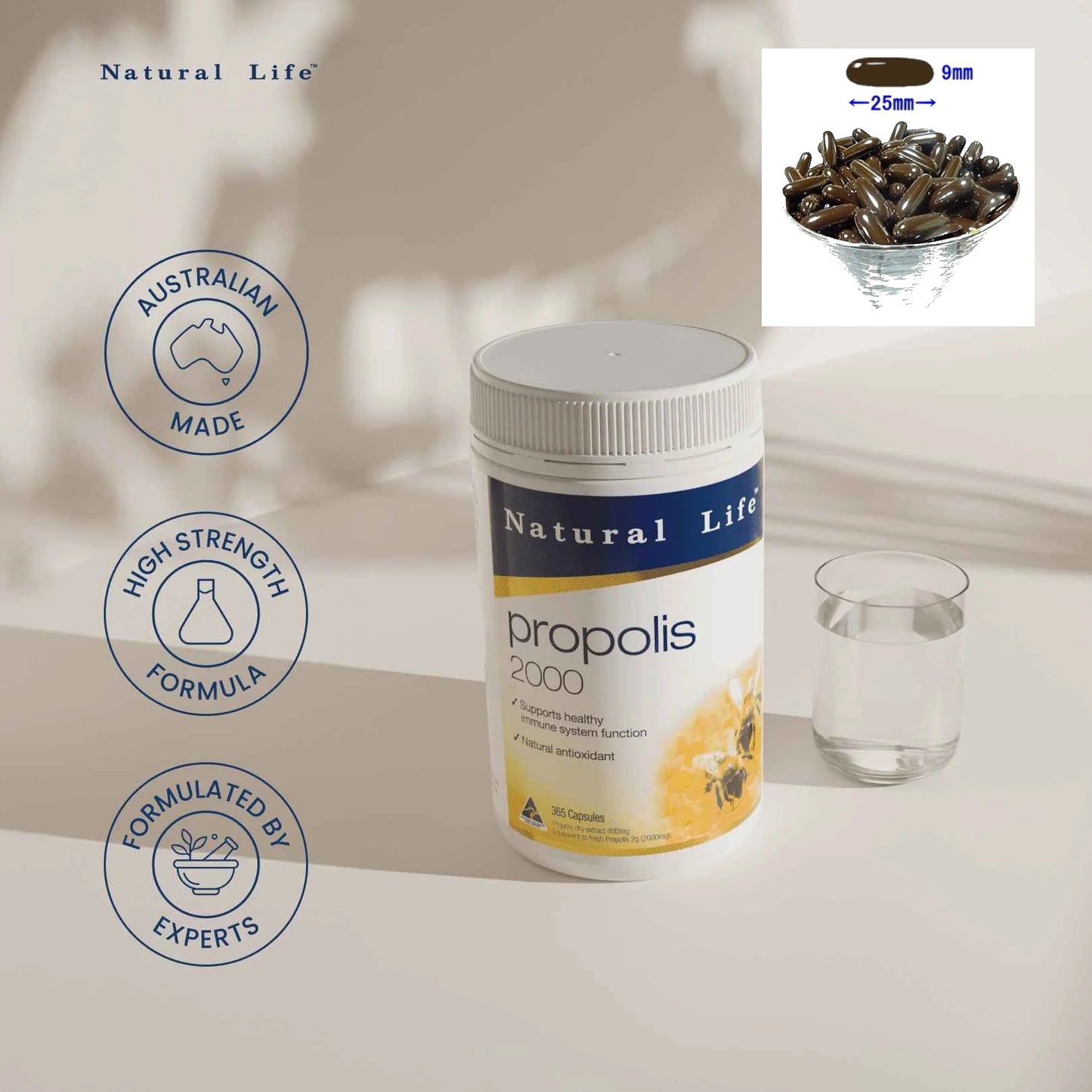 Natural Life プロポリス 2000mg 365粒【APF6% 限界濃縮フラボノイド】絶対に休めない方のための「鉄壁」大容量タイプ