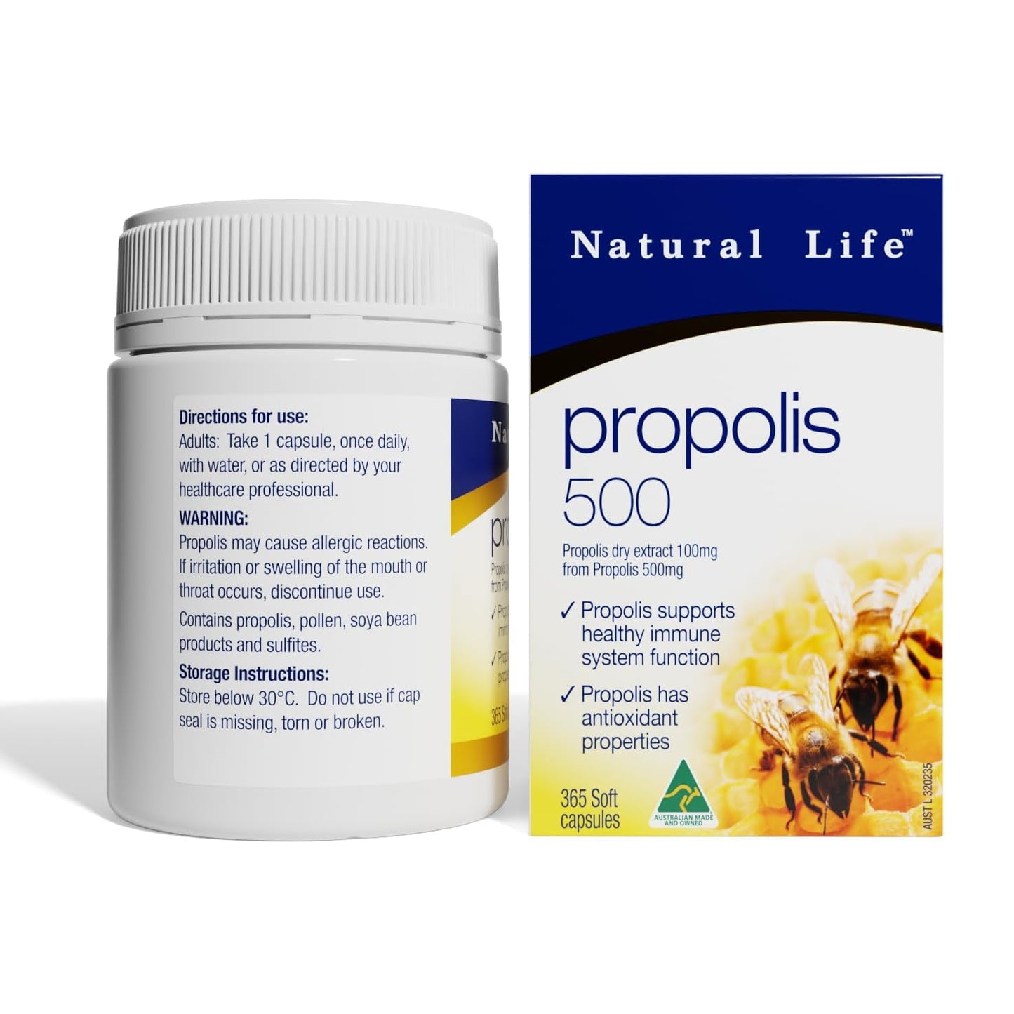Natural Life プロポリス 500mg 365粒【APF6% 高濃度フラボノイド】毎日のバリア習慣に最適な小粒タイプ