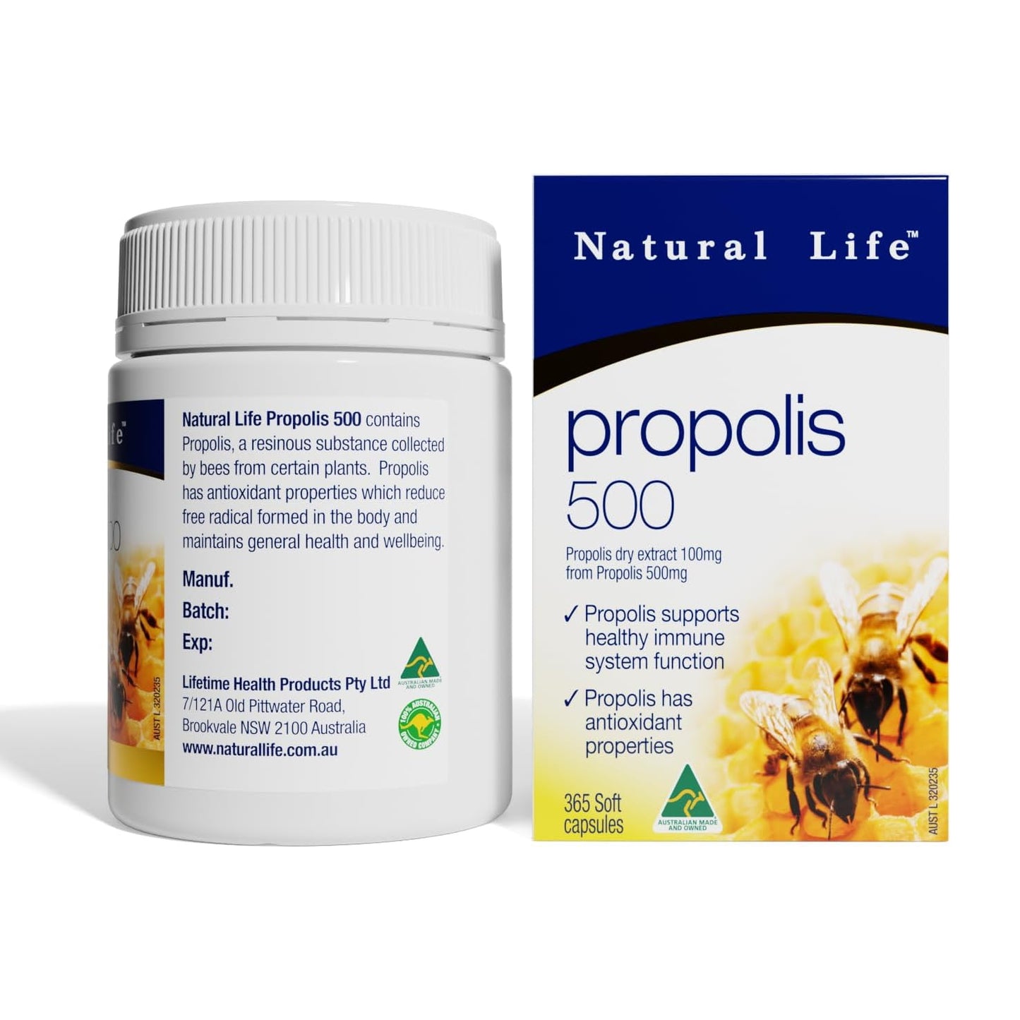 Natural Life プロポリス 500mg 365粒【APF6% 高濃度フラボノイド】毎日のバリア習慣に最適な小粒タイプ