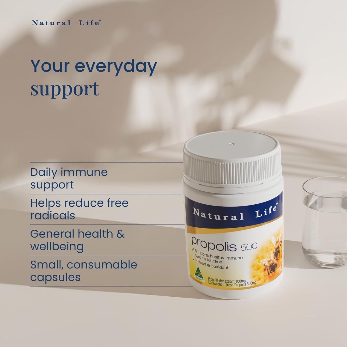 Natural Life プロポリス 500mg 365粒【APF6% 高濃度フラボノイド】毎日のバリア習慣に最適な小粒タイプ