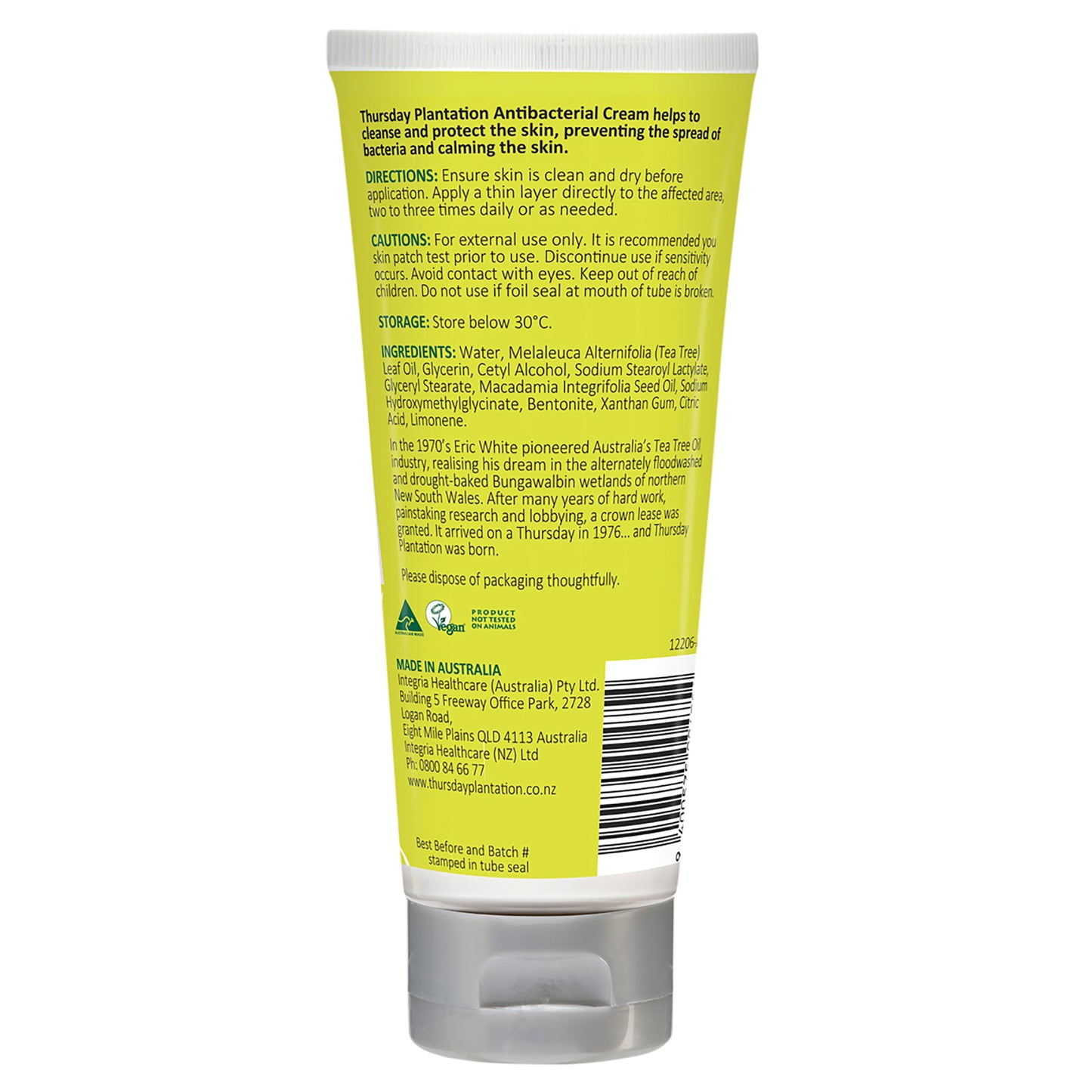 Thursday Plantation Tea Tree Antiseptic Cream (ティーツリー 万能抗菌クリーム) 100g 擦り傷・虫刺され・肌荒れを広範囲にスピード鎮静