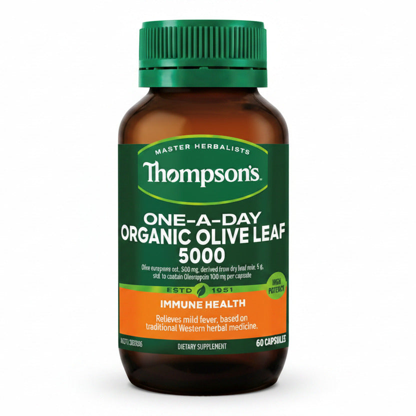 Thompson's (トンプソンズ) オリーブリーフ 5000mg 60カプセル 悪寒・発熱・抗酸化サポート